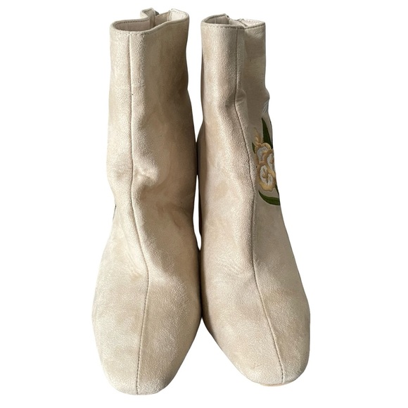 Cape Robin Betisa Flower Embroidered Heeled Booties Size 7.5 - Picture 2 of 10